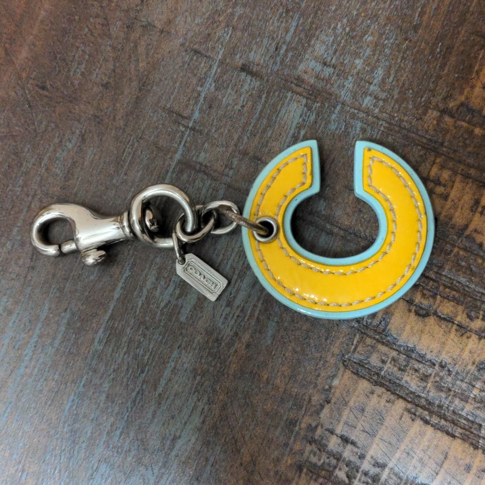 Coach Leather 'C' Initial Keychain